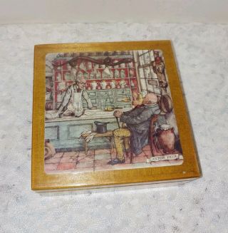 Anton Pieck Victorian Scene Coaster Set Of Six (6) In Wood Hinged Box