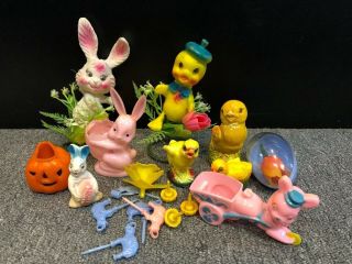 Asst Vintage Easter Candy Containers And More Plastic