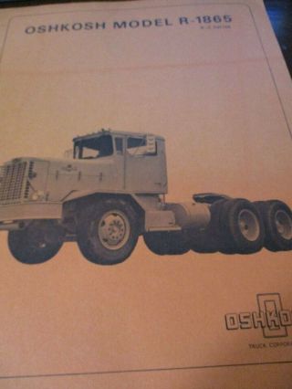 Oshkosh Model R - 1865,  R - 2 Series Trucks Sales/specifications Brochure 1976