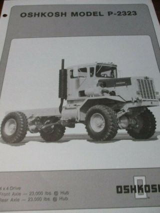 Oshkosh Model P - 2323 Trucks Sales/specifications Brochure 1983