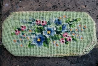 Vtg Needlepoint Embroidery Tapestry Floral Eyeglass Case Handmade 60s Glass Sewn