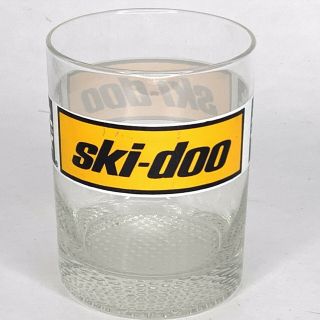 Antique Vintage Ski - Doo Skidoo Bombardier Snowmobile Old Bar Whiskey Glass Rare