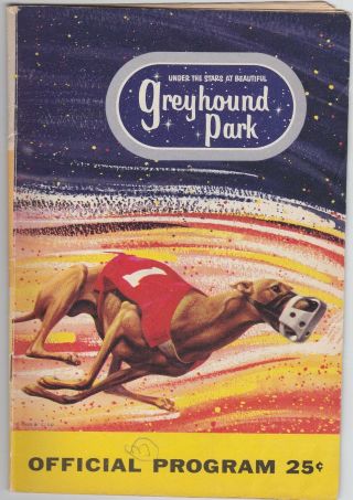 1956 Phoenix Greyhound Program With Indy Ann Plus Derby Qualifying