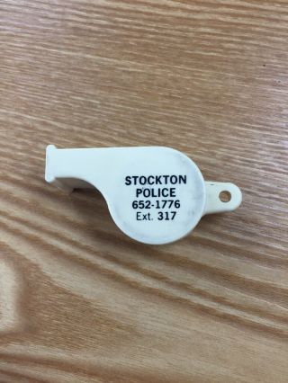 Stockton Police Whistle Vintage Rare Htf Plastic