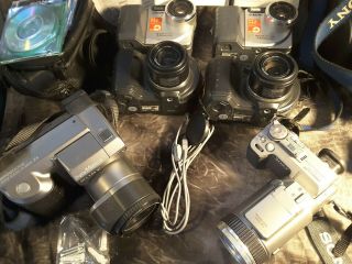 SONY Vintage Digital Cameras,  Mavica,  Cyber - Shot,  Floppy Disc,  Memory Stick,  CD 2