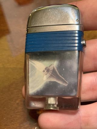 Ultra Rare Vintage Scripto Vu Advertising Lighter Gemini Space Capsule Nasa Wow