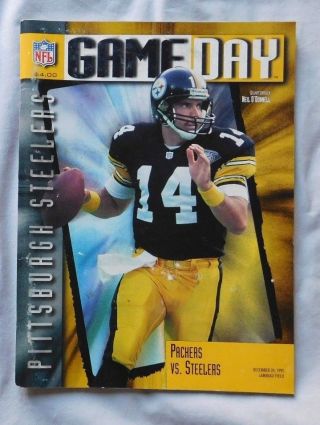 Gameday Program Pittsburgh Steelers Vs Green Bay Packers 12/24/95 Neil O 