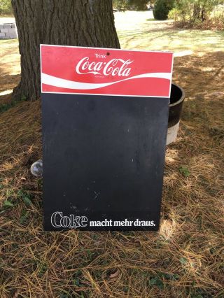Vintage German C.  1960’s (?) Coca - Cola Chalkboard Diner Menu Board Rare