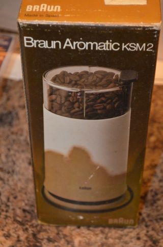 Vintage Braun Ksm2 Aromatic Coffee Grinder Made In Spain White (a) Freshp