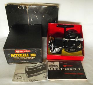 Vintage Garcia Mitchell 300 Spinning Reel In S Matching Box 1965