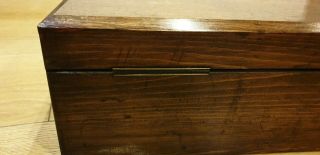 Antique Wooden Box With Tray And Lock 1911 3