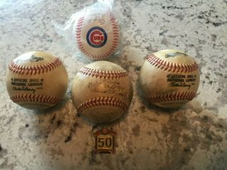 3 Game Major League Vintage Rawlings National League With Pin & Signed Ball