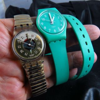 Two Swiss Made Swatch Special & Strap Quartz Lady Watch