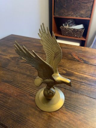 Large Antique Vintage Eagle Solid Brass With Patina Ideal Rat Rod Hood Ornament