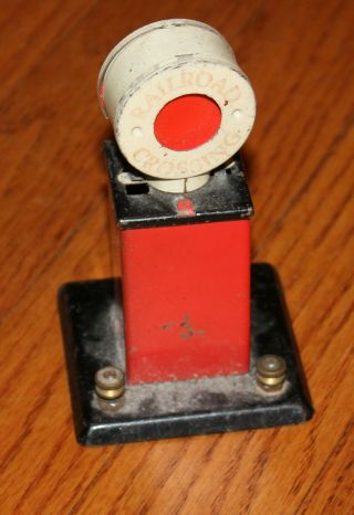 Vtg Antique Railroad Train Crossing Signal Light Metal Red Lionel Of Ny