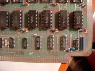 Vintage 1982 static RAM board with 10 HM6116LP - 4 chips in sockets,  / USA ship 2