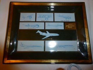 Rare Vintage 1960s United Airlines History Smoked Glass Ashtray