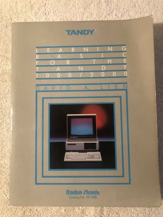 Tandy Learning Basic For The Tandy 1000 2000 By David A Lien 1986 Book Usa