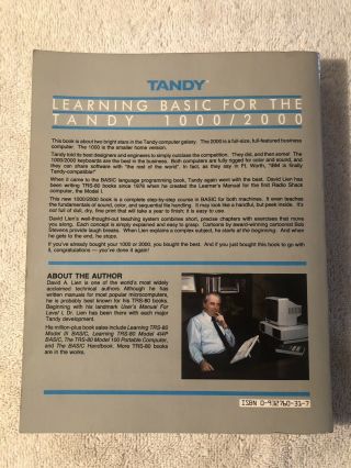 Tandy Learning Basic For the Tandy 1000 2000 by David A Lien 1986 Book USA 2