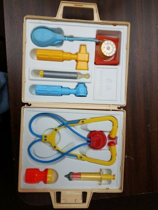 Vintage 1977 Fisher - Price Medical Kit 936 - Complete - Doctor Nurse Med Box Set