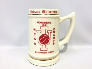 Vintage Indiana University Iu Ceramic Stein Mug 1981 Ncaa Champs
