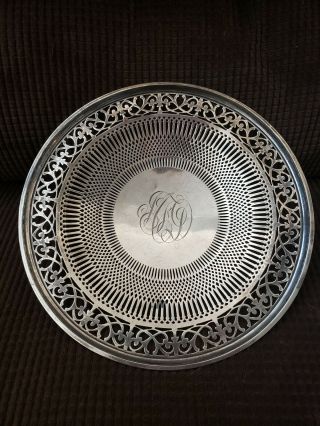 Antique Sterling Silver Candy Dish 1920 Scroll 9 "