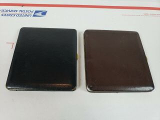 2 Dunhill Cigarette Case Cases Holder Vintage Black Brown Leather