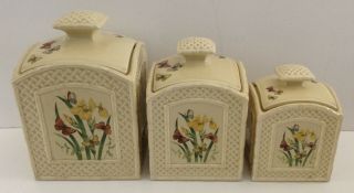 Vintage 1978 Enesco Butterfly Canister Set