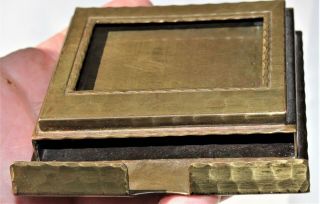 " R " Certified Roycroft Signed Hand Hammered Copper Calendar Pen Or Paper Tray,  Nr