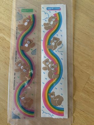 Rare Vintage Stickers - Cardesign Toots - Clear And Regular Rainbow Teddies 1983