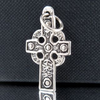 Antique French Sterling Silver Celtic Cross,  Pendant,  Hallmark,  Albert Tissier