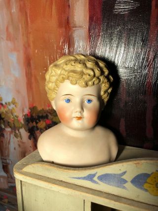Gorgeous Antique German 1298 Abg Parian Doll Head.  Head Only