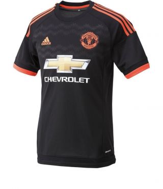 Adidas Manchester United Fc Black 2015/2016 Third Football Soccer Jersey Sz.  S