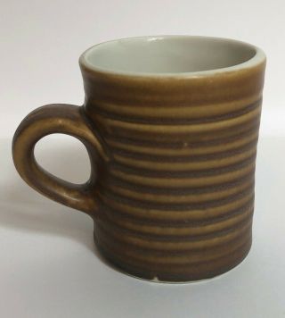 Set Of 2 Vintage Hall mug coffee cup brown ribbed style 2648 restaurant 2