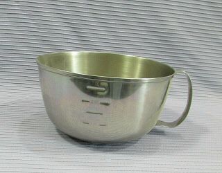 3 Qt 5x8 Vintage Stainless Steel Measuring Pitcher Mixing Bowl W Handle S/h