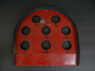 Heavy Metal Carnival Skee Ball Game Vintage Red Blue Toy Ski Ball Antique