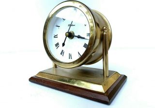 Chelsea Vintage Clock Solid Brass Office Desk Clock 3 " Dial (rare Swivel)