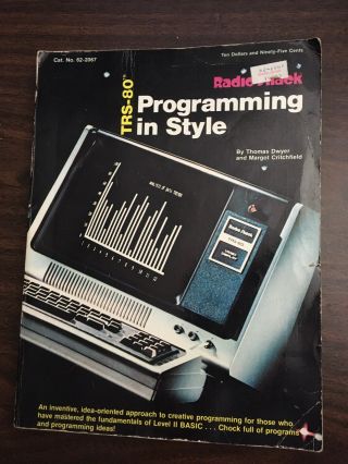 Trs - 80 Programming In Style Book 1980 Vintage Radio Shack Cat.  No.  62 - 2067