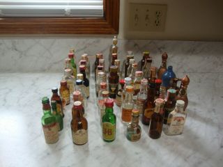 52 Vintage Empty Mini Liquor Bottles