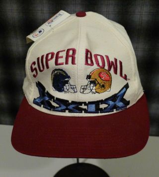 Bowl Xxix 29 Hat Cap 1995 49ers Chargers Logo Athletic Vtg Snapback Nwt