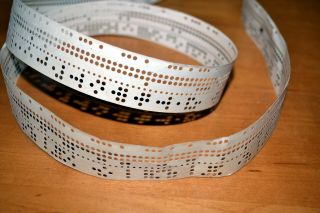 Vintage Soviet Computer Punched Paper Tape With Old Program Code,  Ussr 1960 - 1970
