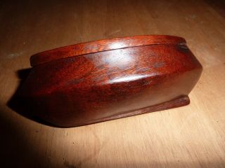 Antique Wooden " Boat " Snuff Box Made From Ww1 Propeller Wood.