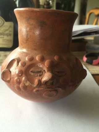 Antique Pre Columbian Pottery Jar Unique Design