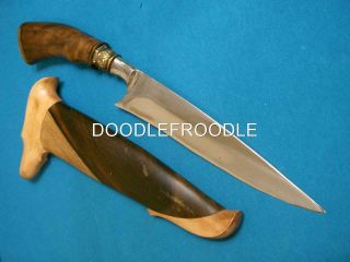 Vintage Malaysia Indonesia Custom Dirk Dagger Hunting Skinner Bowie Knife Sheath