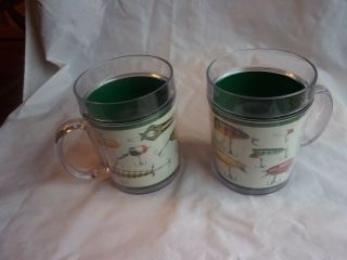 Vintage Rare Thermo Serv Insulated Fishing Lure Tumblers,  Made Usa,