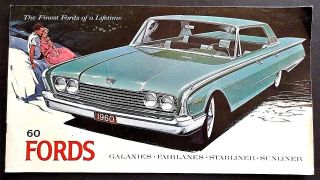 1960 Ford Galaxie - Fairlane - Sunliner Premium Brochure 24 Pages 60fgf