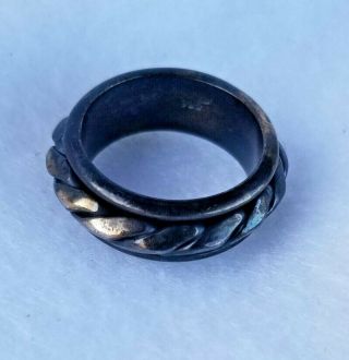 Mexico 925 - Sterling Spinner Rope Design Ring Vintage Size 6.  5 Weight 9.  2 Grams