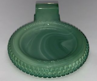 Vintage Pennsylvania Rubber Co.  Milky Green Art Glass Tire Advertising Ashtray