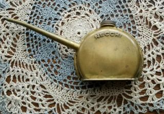 Vintage Necchi Solid Brass Metal Oiler Oil Can For Sewing Machine Made In Italy