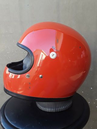 Vintage Bell Star Toptex Orange 7 1/2 Racing Helmet